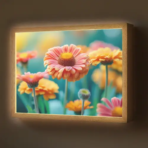 Bloemen - Kleurrijk - Natuur - Gerbera Light Box met batterij (Wandlamp) middel -z3d_website
