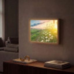 Bloemen - Madelief - Natuur - Zon - Horizon Light Box met batterij (Wandlamp) middel -sfeer1