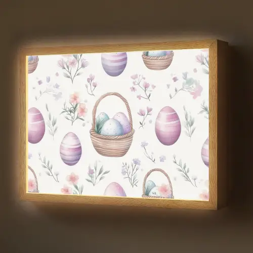 Bloemen - Paaseieren - Patroon Light Box met batterij (Wandlamp) middel -z3d_website
