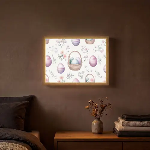 Bloemen - Paaseieren - Patroon Light Box met batterij (Wandlamp) middel -sfeer4