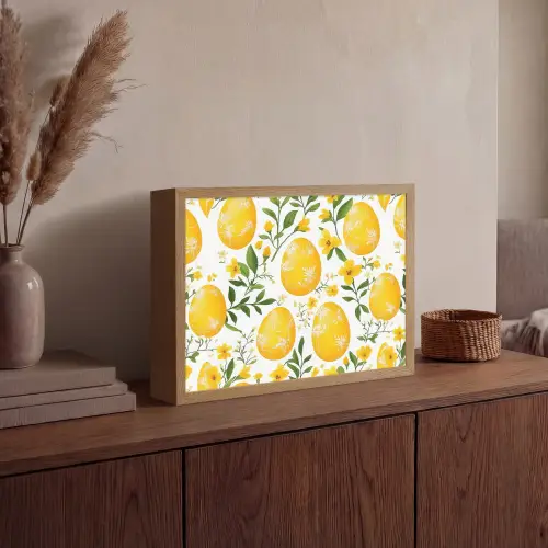 Bloemen - Paaseieren - Geel Light Box met batterij (Wandlamp) middel -sfeer2