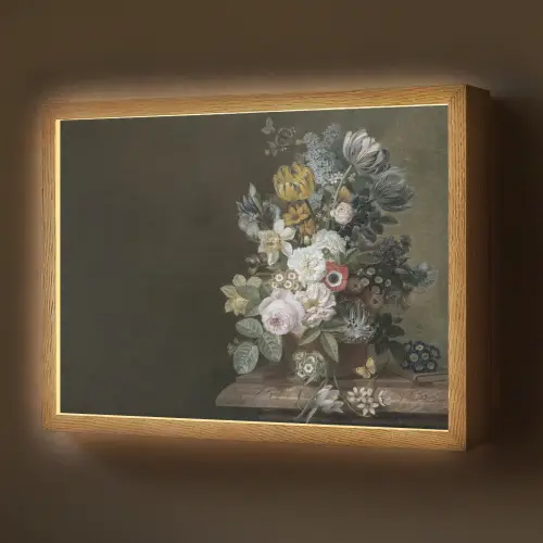 Bloemen - Eelke Jelles Eelkema - Oude meesters Light Box met batterij (Wandlamp) middel -z3d_website