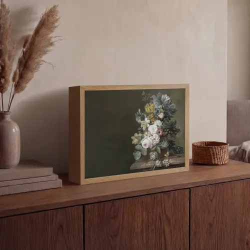 Bloemen - Eelke Jelles Eelkema - Oude meesters Light Box met batterij (Wandlamp) middel -sfeer2