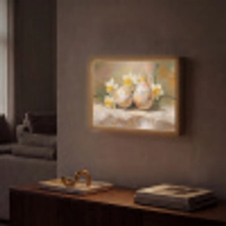Bloemen - Eieren - Geschilderd Light Box met batterij (Wandlamp) middel -sfeer1