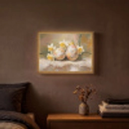 Bloemen - Eieren - Geschilderd Light Box met batterij (Wandlamp) middel -sfeer4