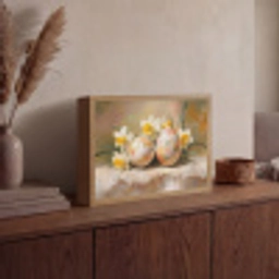 Bloemen - Eieren - Geschilderd Light Box met batterij (Wandlamp) middel -sfeer2
