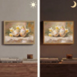 Bloemen - Eieren - Geschilderd Light Box met batterij (Wandlamp) middel -sfeer3