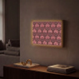 Bloemen - Waaier - Paars Light Box met batterij (Wandlamp) middel 907 -sfeer1