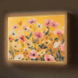 Bloemen - Veld - Geel Light Box met batterij (Wandlamp) middel -z3d_website