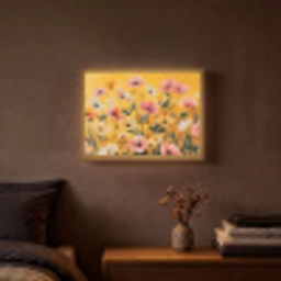 Bloemen - Veld - Geel Light Box met batterij (Wandlamp) middel -sfeer4