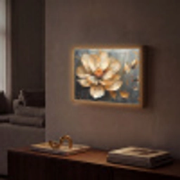 Bloemen - Goud - Kunst - Zwart - Modern Light Box met batterij (Wandlamp) middel -sfeer1