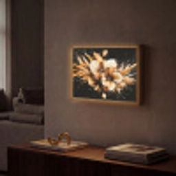 Bloemen - Goud - Graffiti - Zwart - Abstract Light Box met batterij (Wandlamp) middel -sfeer1