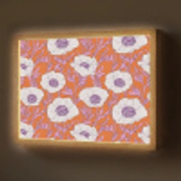 Bloemen - Grafisch - Oranje Light Box met batterij (Wandlamp) middel 907 -z3d_website