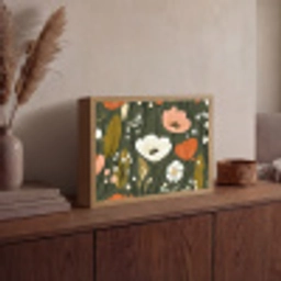 Bloemen - Illustratie - Groen Light Box met batterij (Wandlamp) middel -sfeer2