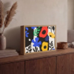Bloemen - Bladeren - Abstract - Zwart Light Box met batterij (Wandlamp) middel -sfeer2
