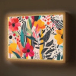 Bloemen - Bladeren - Abstract - Kleurrijk Light Box met batterij (Wandlamp) middel -z3d_website
