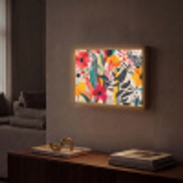 Bloemen - Bladeren - Abstract - Kleurrijk Light Box met batterij (Wandlamp) middel -sfeer1
