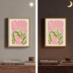 Bloemen - Bladeren - Abstract - Roze Light Box met batterij (Wandlamp) middel -sfeer3
