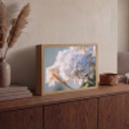 Bloemen - Lichtblauw - Wazig - Trosje Light Box met batterij (Wandlamp) middel -sfeer2