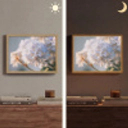 Bloemen - Lichtblauw - Wazig - Trosje Light Box met batterij (Wandlamp) middel -sfeer3