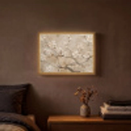 Bloemen - Modern - Beige - Wit - Bloesem Light Box met batterij (Wandlamp) middel -sfeer4