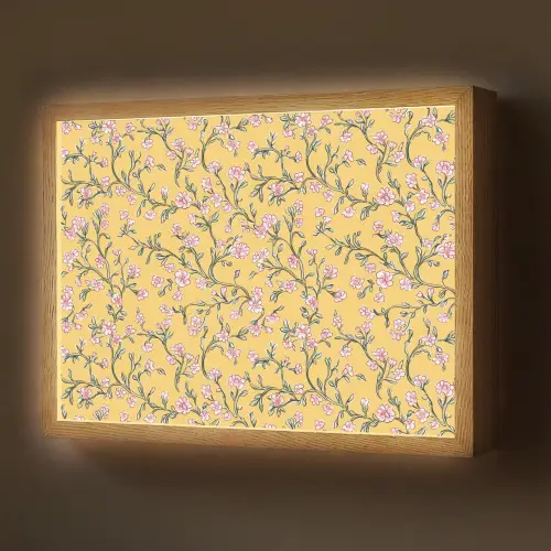 Bloemen - Motief - Geel Light Box met batterij (Wandlamp) middel 907 -z3d_website