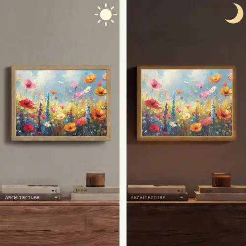 Bloemen - Natuur - Botanisch - Kunst Light Box met batterij (Wandlamp) middel -sfeer3