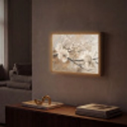 Bloemen - Natuur - Wit - Bloesem - Abstract Light Box met batterij (Wandlamp) middel -sfeer1
