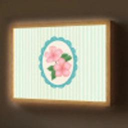 Bloemen - Ovaal - Strepen - Groen Light Box met batterij (Wandlamp) middel -z3d_website