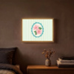 Bloemen - Ovaal - Strepen - Groen Light Box met batterij (Wandlamp) middel -sfeer4