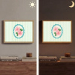 Bloemen - Ovaal - Strepen - Groen Light Box met batterij (Wandlamp) middel -sfeer3
