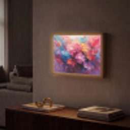Bloemen - Verf - Abstract - Kleurrijk Light Box met batterij (Wandlamp) middel -sfeer1