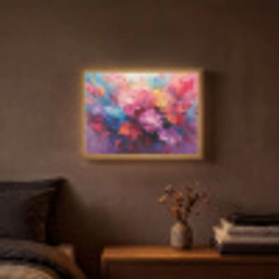 Bloemen - Verf - Abstract - Kleurrijk Light Box met batterij (Wandlamp) middel -sfeer4
