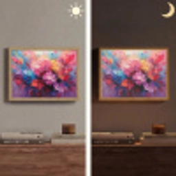 Bloemen - Verf - Abstract - Kleurrijk Light Box met batterij (Wandlamp) middel -sfeer3