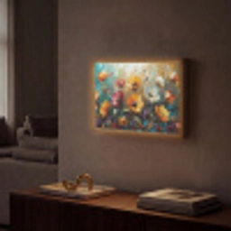 Bloemen - Verf - Kunst - Modern Light Box met batterij (Wandlamp) middel -sfeer1