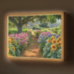 Bloemen - Pad - Zonnebloemen - Tuin - Hortensia Light Box met batterij (Wandlamp) middel -z3d_website