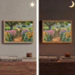 Bloemen - Pad - Zonnebloemen - Tuin - Hortensia Light Box met batterij (Wandlamp) middel -sfeer3
