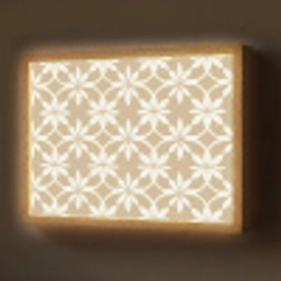 Bloemen - Patroon - Beige Light Box met batterij (Wandlamp) middel 907 -z3d_website