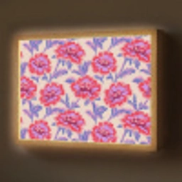 Bloemen - Patroon - Meerkleurig Light Box met batterij (Wandlamp) middel 907 -z3d_website