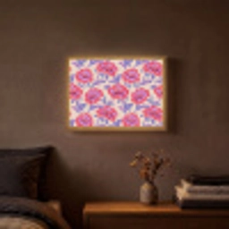 Bloemen - Patroon - Meerkleurig Light Box met batterij (Wandlamp) middel 907 -sfeer4