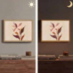 Bloemen - Blaadjes - Minimalistisch - Roze Light Box met batterij (Wandlamp) middel -sfeer3