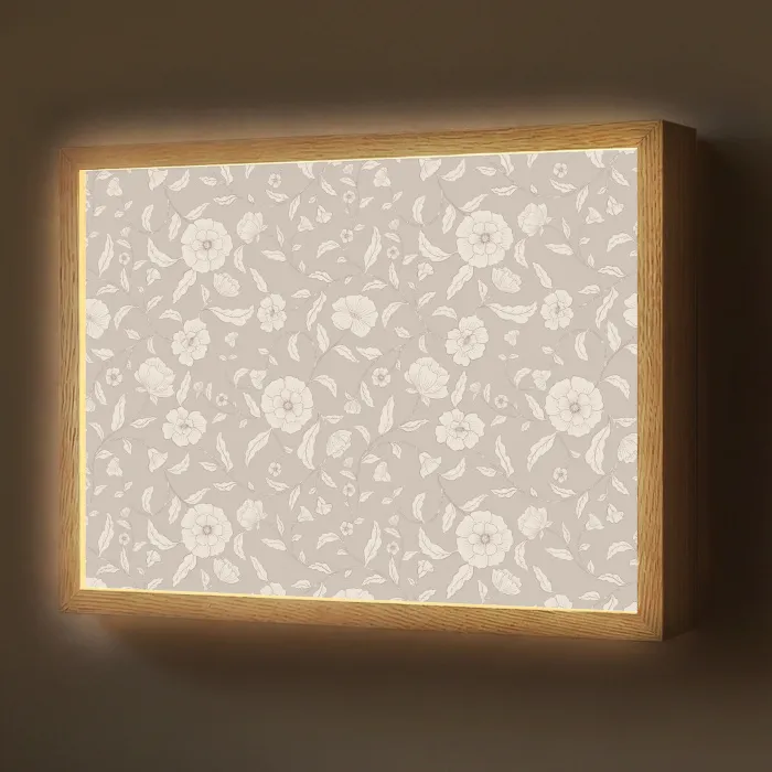 Bloemen - Blaadjes - Patroon Light Box met batterij (Wandlamp) middel 907 -z3d_website