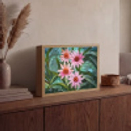 Bloemen - Roze - Glasmozaïek Light Box met batterij (Wandlamp) middel -sfeer2