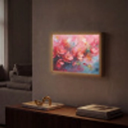 Bloemen - Roze - Natuur- Kunst - Abstract Light Box met batterij (Wandlamp) middel -sfeer1