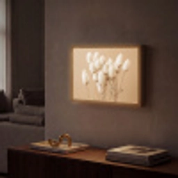Bloemen - Planten - Bruin - Pastel Light Box met batterij (Wandlamp) middel -sfeer1