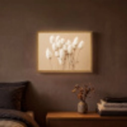 Bloemen - Planten - Bruin - Pastel Light Box met batterij (Wandlamp) middel -sfeer4
