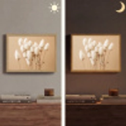 Bloemen - Planten - Bruin - Pastel Light Box met batterij (Wandlamp) middel -sfeer3