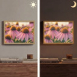Bloemen - Paars - Bijen Light Box met batterij (Wandlamp) middel -sfeer3