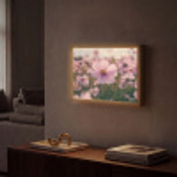 Bloemen - Paars - Wazig Light Box met batterij (Wandlamp) middel -sfeer1