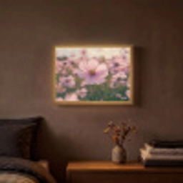 Bloemen - Paars - Wazig Light Box met batterij (Wandlamp) middel -sfeer4